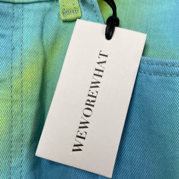 WEWOREWHAT REVOLVE FLARE BELL SHORTS STRETCH DENIM TIE DYE Size 29 NWT - Picture 9 of 13